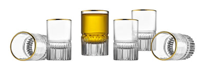 VASO LATITUDE SHOOTERS CON BORDE DORADO, SET DE 6 VASO LATITUDE SHOOTERS CON BORDE DORADO, SET DE 6