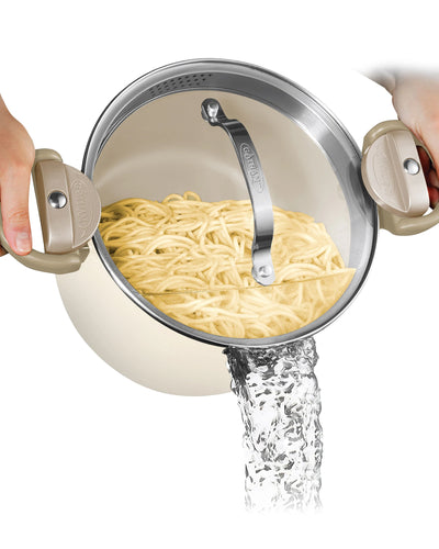 GOTHAM STEEL OLLA PARA PASTA 5QT CREMA GOTHAM STEEL OLLA PARA PASTA 5QT CREMA