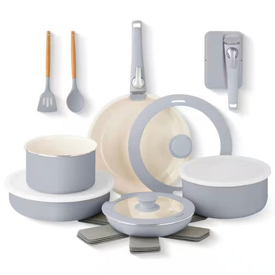 GOTHAM SET DE BATERIA DE COCINA 18 PC GRIS GOTHAM SET DE BATERIA DE COCINA 18 PC GRIS