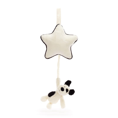 JELLY CAT CACHORRO TIMIDO MUSICAL PARA JALAR BLACK AND CREAM