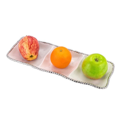 BANDEJA PARA SERVIR  15" DE LARGO X 5" DE ANCHO-PLATEADO BANDEJA PARA SERVIR  15" DE LARGO X 5" DE ANCHO-PLATEADO