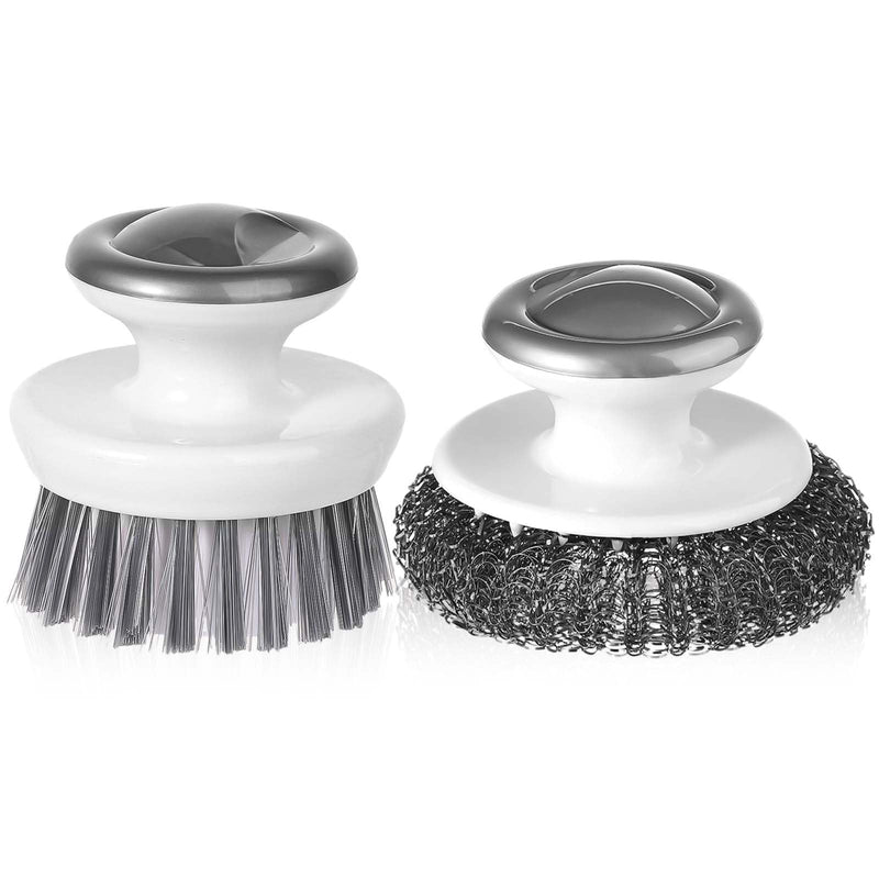 CEPILLO PARA PLATOS REDONDO SPARKLE DESING 9" NEGRO PLATA