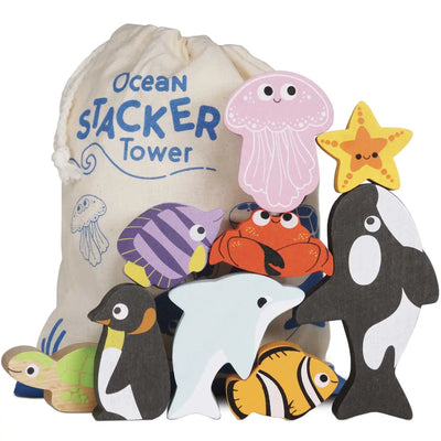 LE TOY VAN ANIMALES DEL OCEANO APILABLES 9 PCS