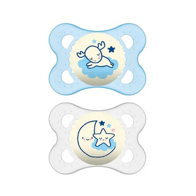 MAM NIGHT SET DE CHUPETES 0-6M-ARTIC BLUE/IVORY