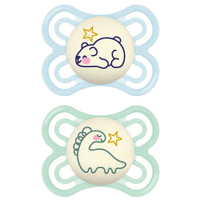 MAM PERFECT NIGHT SET DE CHUPETES 0-6M-PALET MINT/BUTTER