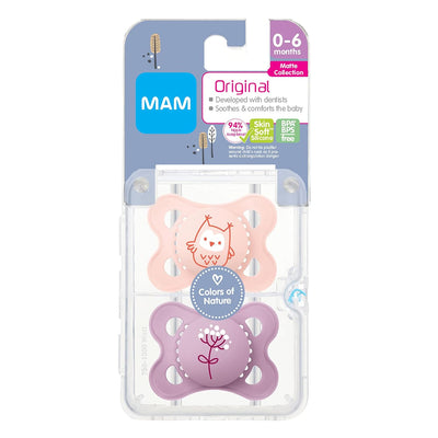 MAM SET DE CHUPETES UNPRINTED 2 PCS-ROSE/FAIRY DUST
