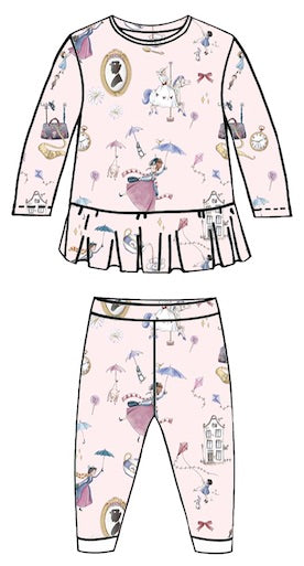 PIJAMA MANGA LARGA PARA NIÑA MARRYPOPPINS 8-9