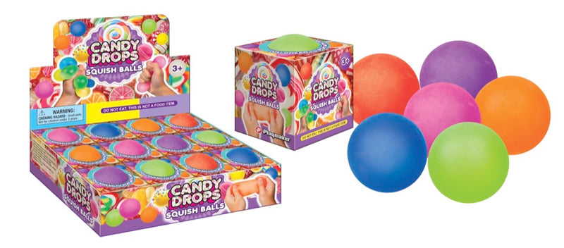 PLAY MAKER SQUISH BALLS-CANDY DROPS 2.5"