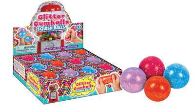 PLAY MAKER SQUISH BALLS-GLITTER GUMBALLS 3"