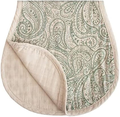 Pack De 2 Muselina De Algodn Organico Green Paisley Fog