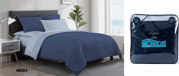 COMFORTER QUEENÂ LISO + DISENO SET 7PCS