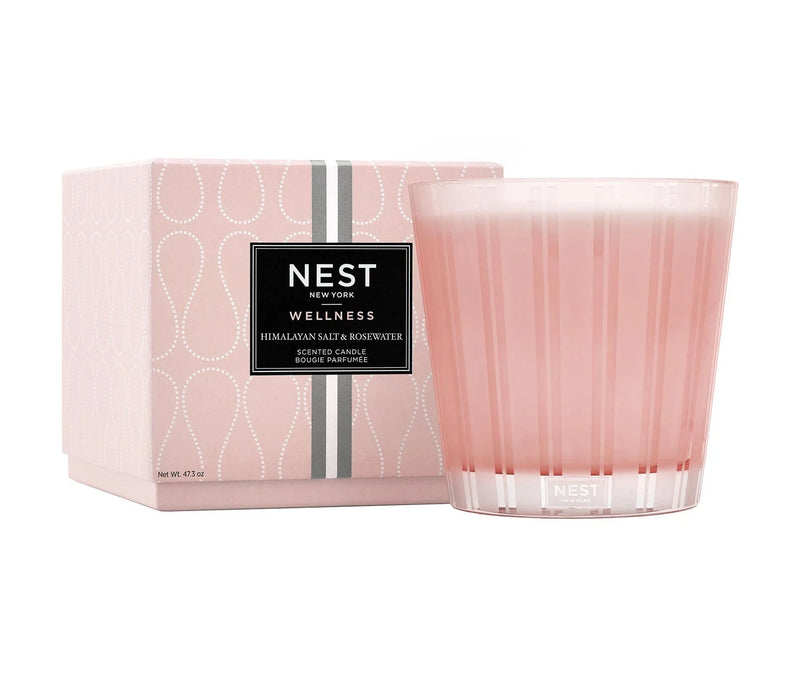 VELA DE LUJO CON SAL DEL HIMALAYA Y AGUA DE ROSAS 47.3OZ