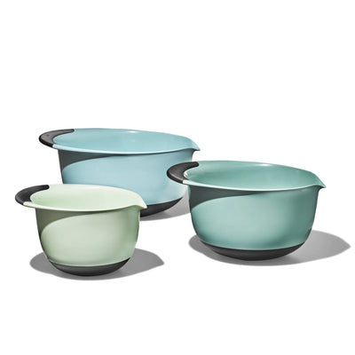 OXO GG SET DE BOWL 3 PCS-CADET BLUE,TOWER GREY, JADE OXO GG JUEGO DE TAZONES PARA MEZCLAR DE 3 PIEZAS GG – AZUL CADETE, TORRE GRIS, JADE