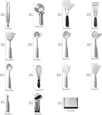 OXO STL JUEGO DE HERRAMIENTAS DE COCINA A MESA DE 15 PIEZAS FG OXO STL JUEGO DE HERRAMIENTAS DE COCINA A MESA DE 15 PIEZAS FG