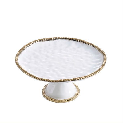 SOPORTE REDONDO PARA DULCES 11 × 11 × 5 - BLANCO/DORADO SOPORTE REDONDO PARA DULCES 11 × 11 × 5 - BLANCO/DORADO