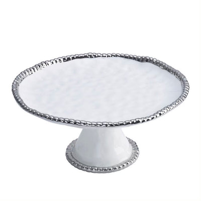 SOPORTE REDONDO PARA DULCES 11 × 11 × 5-DORADO SOPORTE REDONDO PARA DULCES 11 × 11 × 5 - BLANCO/PLATEADO