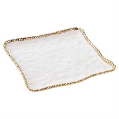 BANDEJA CUADRADA 11 × 11 × 1 - BLANCO/DORADO BANDEJA CUADRADA 11 × 11 × 1 - BLANCO/DORADO
