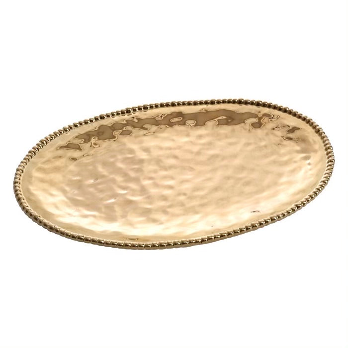 PLATO GRANDE OVALADO 18.5 × 13 × 1.5 - DORADO PLATO GRANDE OVALADO 18.5 × 13 × 1.5 - DORADO