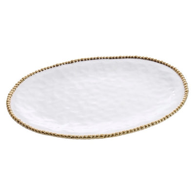 PLATO GRANDE OVALADO 18.5 × 13 × 1.5-BLANCO/DORADO PLATO GRANDE OVALADO 18.5 × 13 × 1.5-BLANCO/DORADO