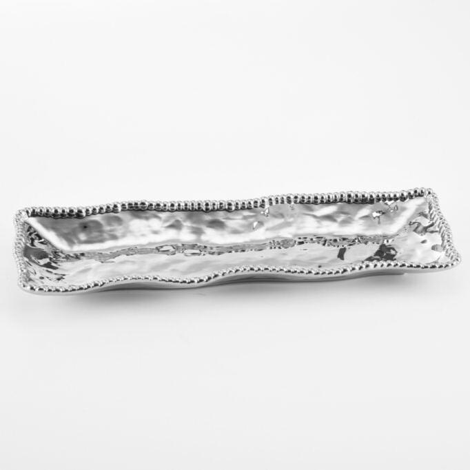 BANDEJA RECTANGULAR 19 × 6.5 × 1.75 - PLATA