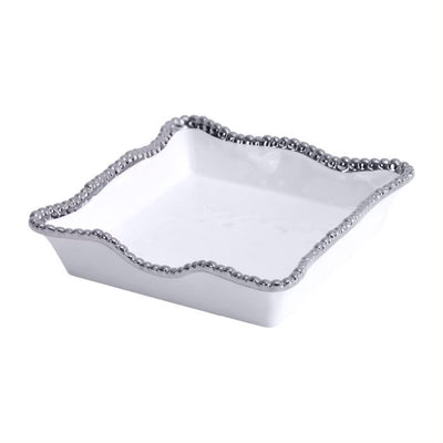 PORTA SERVILLETAS 8.5 × 8.5 × 2 - BLANCO/PLATA PORTA SERVILLETAS 8.5 × 8.5 × 2 - BLANCO/PLATA