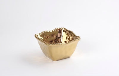 BOWL CUADRADO PARA APERITIVO/DORADO  4.75" x 4.75" x 2.75 BOWL CUADRADO PARA APERITIVO DORADO  4.75" x 4.75" x 2.75