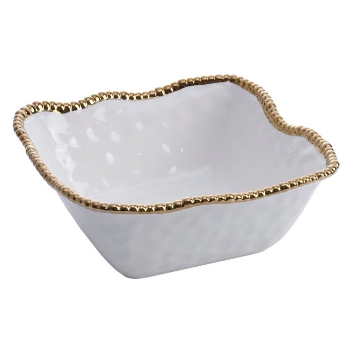 BOWL GRANDE DE ENSALADA 11.25 × 10.75 × 4.25-BLANCO/DORADO BOWL GRANDE DE ENSALADA 11.25 × 10.75 × 4.25-BLANCO/DORADO