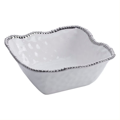 BOWL GRANDE DE ENSALADA 11.25 × 10.75 × 4.25-BLANCO/PLATA BOWL GRANDE DE ENSALADA 11.25 × 10.75 × 4.25 - BLANCO/PLATA