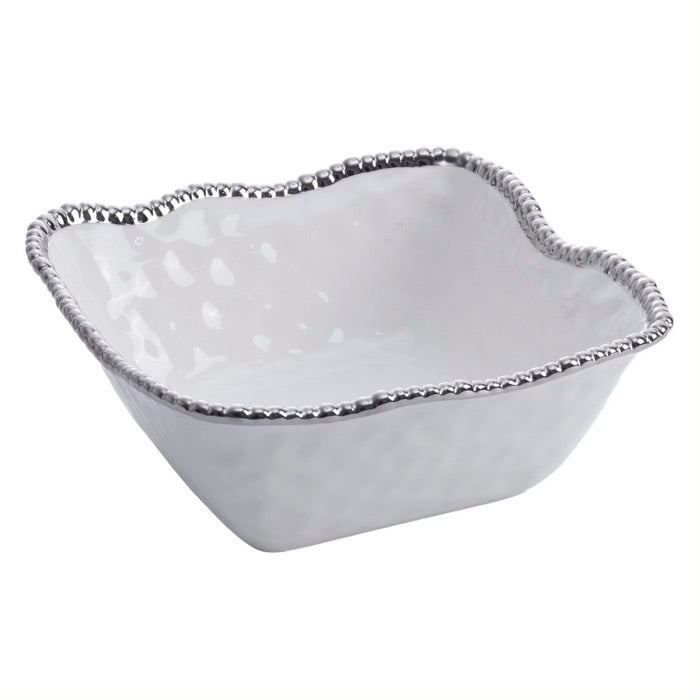 BOWL GRANDE DE ENSALADA 11.25 × 10.75 × 4.25-BLANCO/PLATA BOWL GRANDE DE ENSALADA 11.25 × 10.75 × 4.25 - BLANCO/PLATA