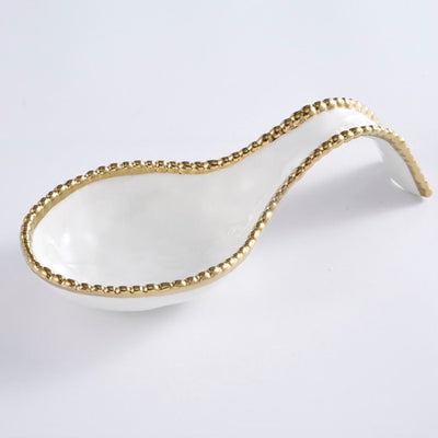 REPOSA CUCHARA 9.5 × 4-BLANCO/DORADO REPOSA CUCHARA 9.5 × 4 - BLANCO/DORADO