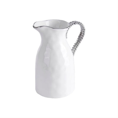 JARRA DE AGUA 8.25 × 6.25 × 4.75-BLANCO/PLATA JARRA DE AGUA 8.25 × 6.25 × 4.75 - BLANCO/PLATA