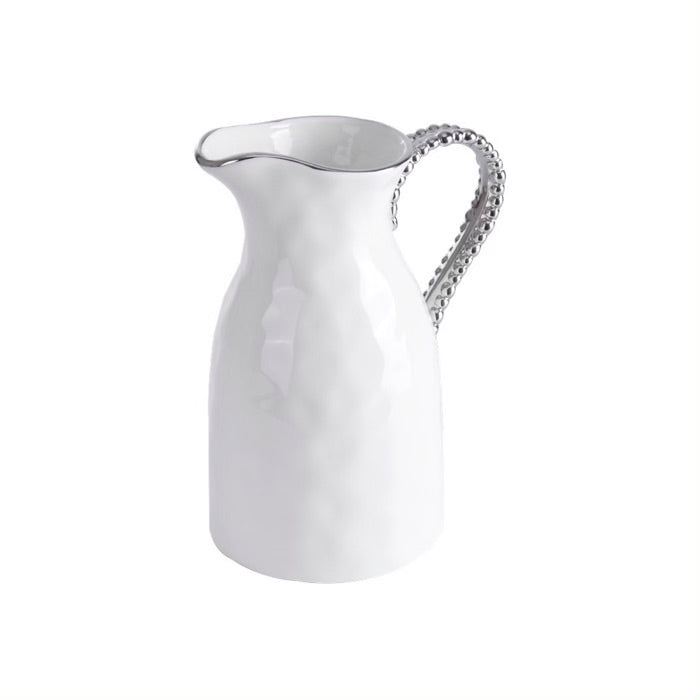 JARRA DE AGUA 8.25 × 6.25 × 4.75-BLANCO/PLATA JARRA DE AGUA 8.25 × 6.25 × 4.75 - BLANCO/PLATA