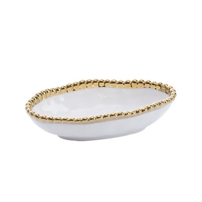 CUENCO PARA CONDIMENTOS-BLANCO/DORADO CUENCO PARA CONDIMENTOS - BLANCO/DORADO