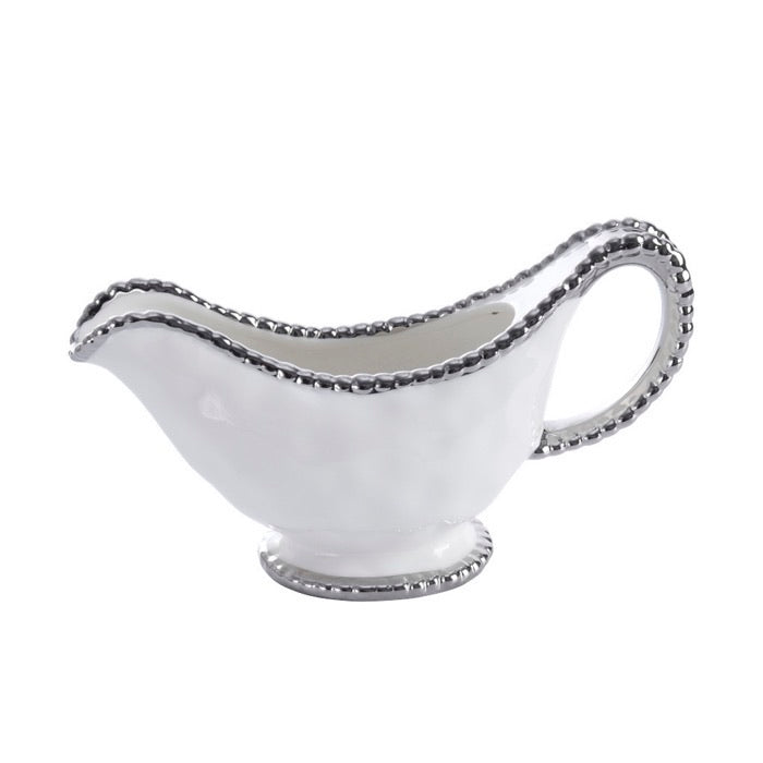 RECIPIENTE PARA SALSA 9 × 3 × 5-BLANCO/PLATA RECIPIENTE PARA SALSA 9 × 3 × 5-BLANCO/PLATA