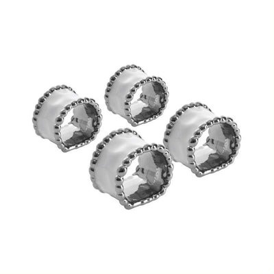 SET DE 4 ANILLOS PARA SERVILLETAS-BLANCO/PLATA SET DE 4 ANILLOS PARA SERVILLETAS - BLANCO/PLATA