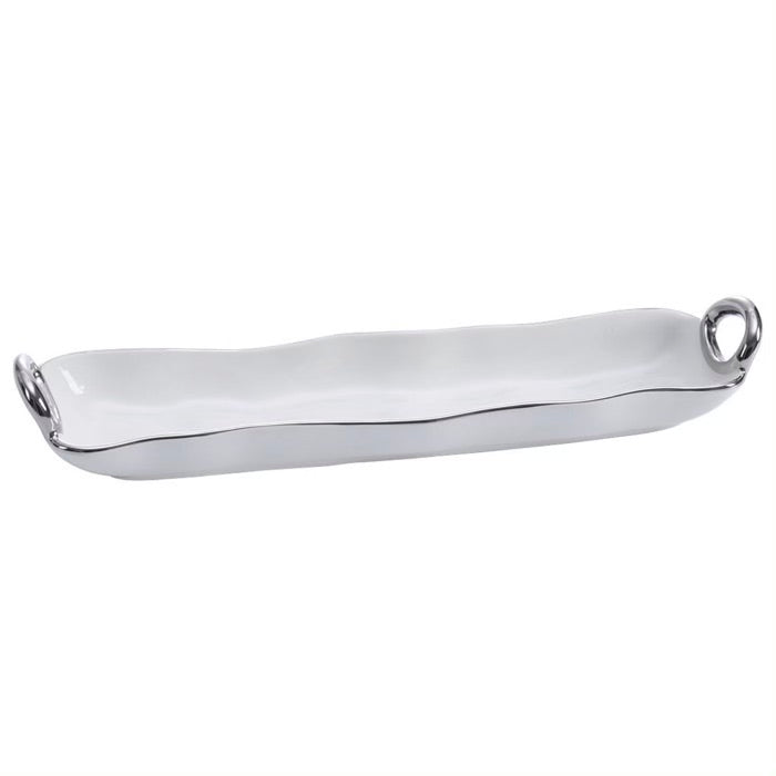 BANDEJA DE GALLETAS 14.25 × 3.25 × 2-BLANCO/PLATA BANDEJA DE GALLETAS 14.25 × 3.25 × 2 - BLANCO/PLATA