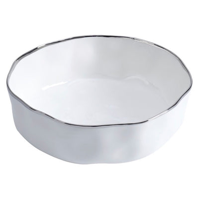 BOWL HONDO EXTRA GRANDE 12 × 4-BLANCO/PLATA BOWL HONDO EXTRA GRANDE 12 × 4-BLANCO/PLATA