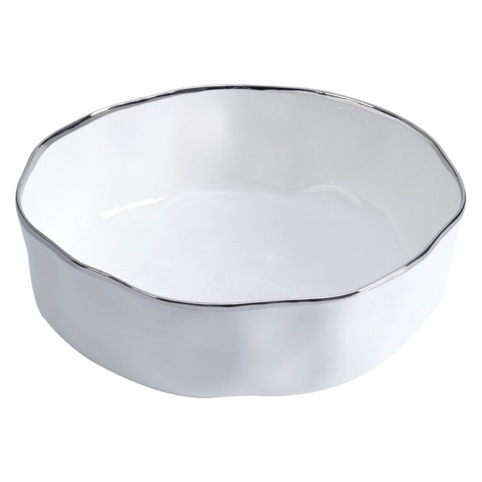 BOWL HONDO EXTRA GRANDE 12 × 4-BLANCO/PLATA BOWL HONDO EXTRA GRANDE 12 × 4-BLANCO/PLATA