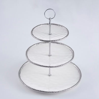 BANDEJA DE 3 NIVELES -DORADO BANDEJA DE 3 NIVELES - BLANCO/PLATA