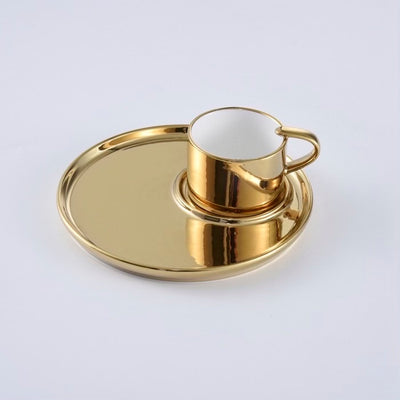 SET DE TAZA Y PLATO PARA EXPRESO-DORADO SET DE TAZA Y PLATO PARA EXPRESO - DORADO
