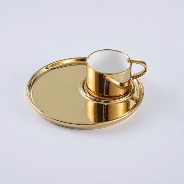 SET DE TAZA Y PLATO PARA EXPRESO-DORADO SET DE TAZA Y PLATO PARA EXPRESO - DORADO