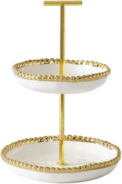 GOLDEN SALERNO SERVIDOR PEQUEÑO DE 2 NIVELES 6"X6"X9"