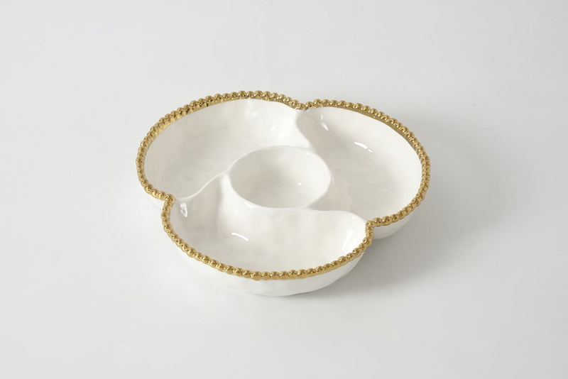 GOLDEN SALERNO SERVIDOR CON 4 SECCIONES 10.75" × 10.75" × 2"
