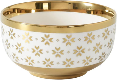 BOWL-BLANCO CON DORADO 6"× 6"× 3-25" BOWL-BLANCO CON DORADO 6"× 6"× 3-25"