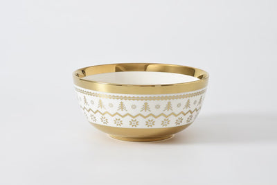 BOWL -BLANCO CON DORADO 8-75" × 8-75" × 4" BOWL -BLANCO CON DORADO 8-75" × 8-75" × 4"