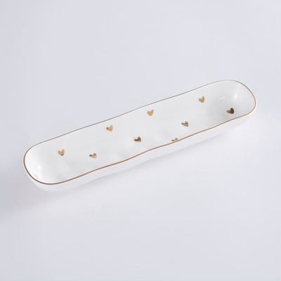 BANDEJA PARA GALLETAS DE CORAZONES - BLANCO/DORADO BANDEJA PARA GALLETAS DE CORAZONES - BLANCO/DORADO