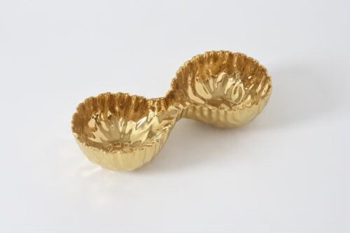 BOWL PARA SERVIR DE  2 SECCIONES-DORADO 14” x 6” x 3” BOWL PARA SERVIR DE  2 SECCIONES-DORADO 14” x 6” x 3”