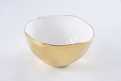 BOWL EXTRA GRANDE-BLANCO/DORADO
