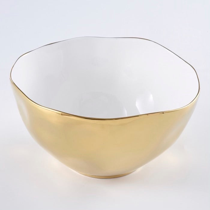 BOWL EXTRA GRANDE-BLANCO/DORADO