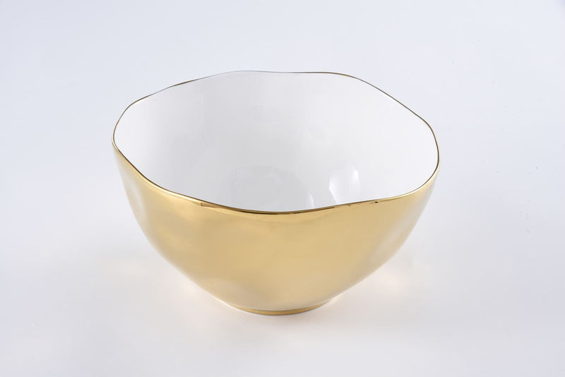 BOWL EXTRA GRANDE-BLANCO/DORADO